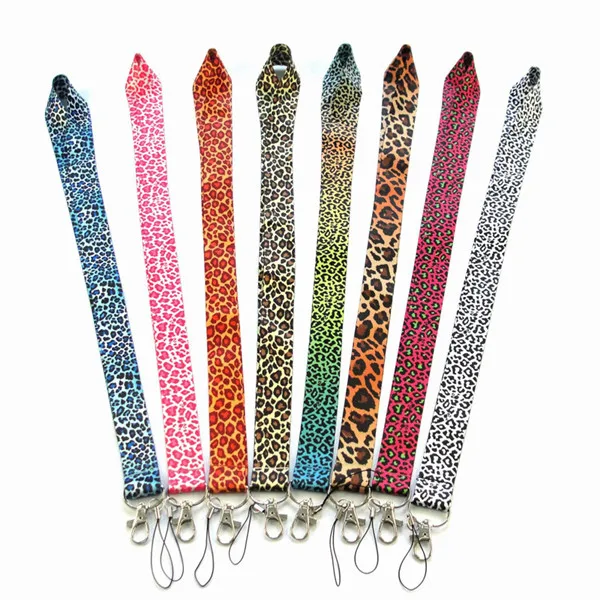30 шт./лот, высокое качество, универсальный ремешок для мобильного телефона, модный Леопардовый ремешок на шею, ключевой ремень, держатель для бейджа, ремень - Цвет: mixed color