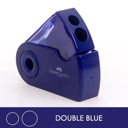 FABER-CASTELL, двухканальная точилка для карандашей с одним отверстием и двойным отверстием, многофункциональные офисные канцелярские принадлежности, инструмент - Цвет: Dual Holde Blue
