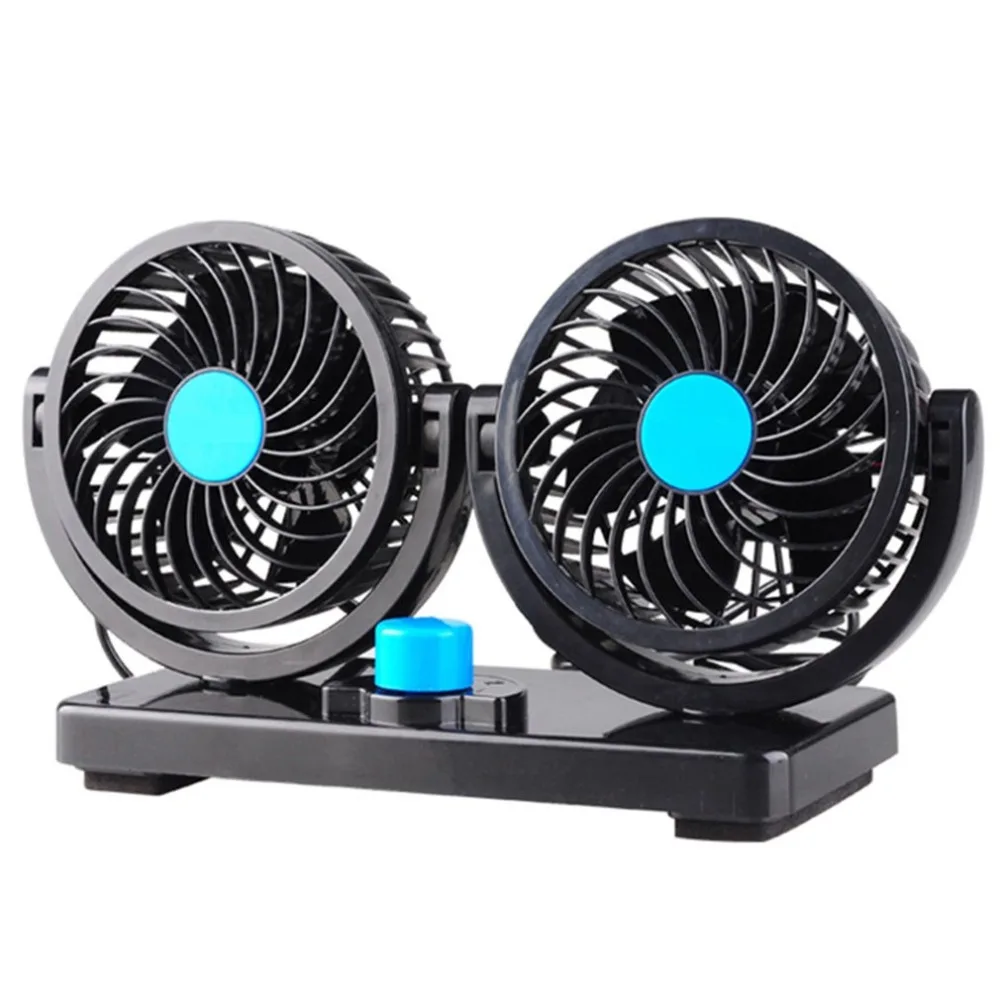 12 V/24 V Dual Head охлаждающий Осциллирующий на заднем сиденье Вентиляционный воздух вентилятор грузовик воздушный вентилятор Регулируемый охладитель Вентилятор охлаждения