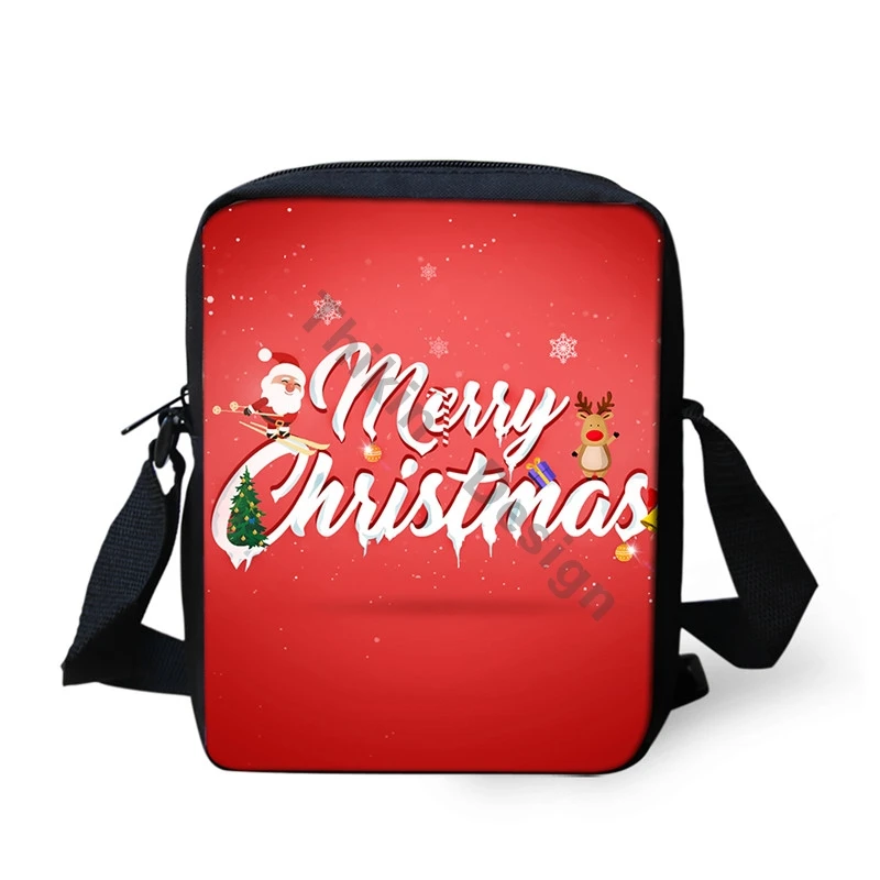 

The New Year Printed Mini Size Messenger Bags Female Handbag Lady Merry Christmas School Crossbody Bags Women Shoulder Bags