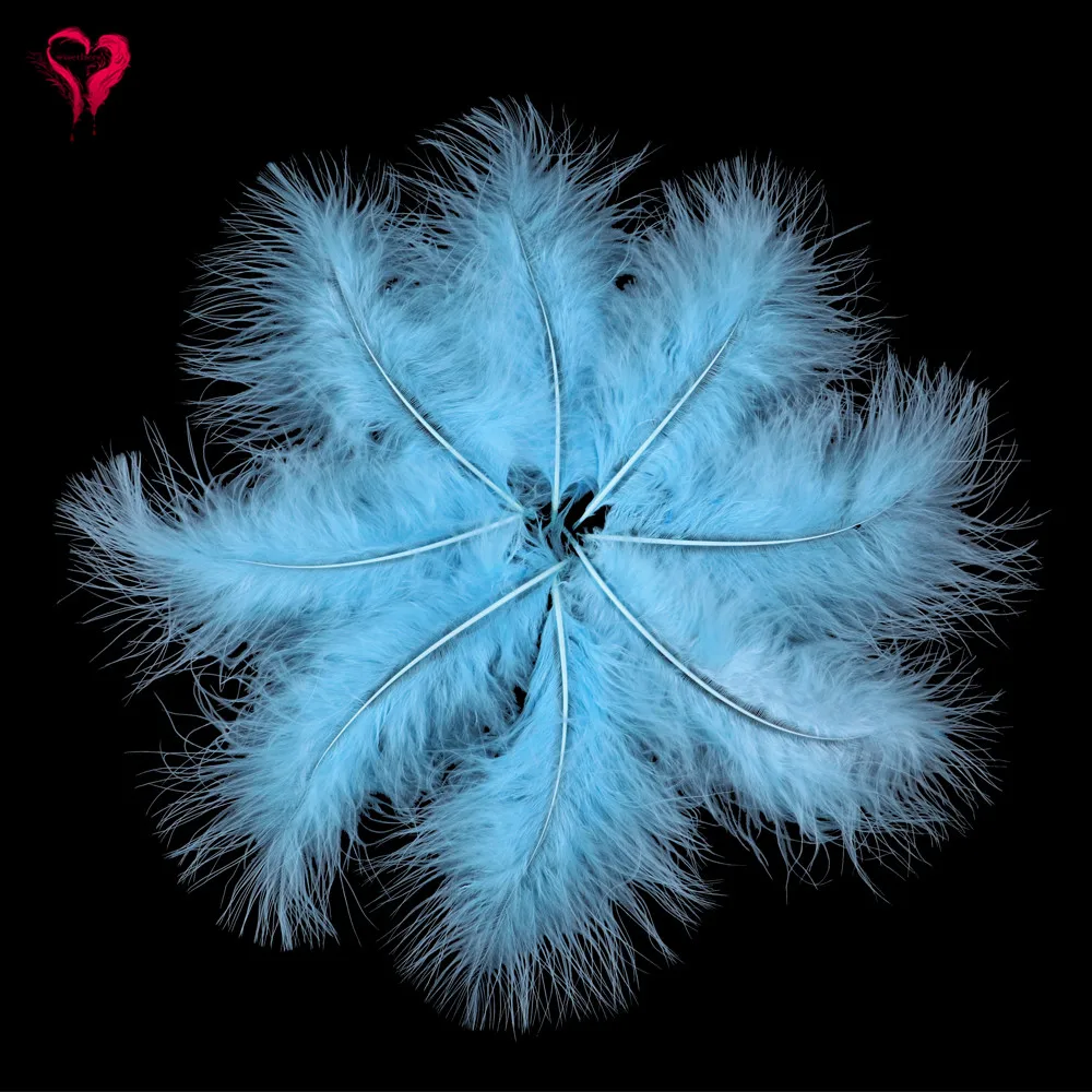 Marabou Feather Wedding Decoration Length 10-15cm/4-6inch Fluffy Turkey Feather Jewelry Diy Craft Decoration Accessories - Цвет: Sky Blue