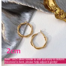  Punk Fashion Thick Small Hoop Earrings For Women Gold Silver Color Metal Round Big Hoops Korean Earrings Statement Jewelry 