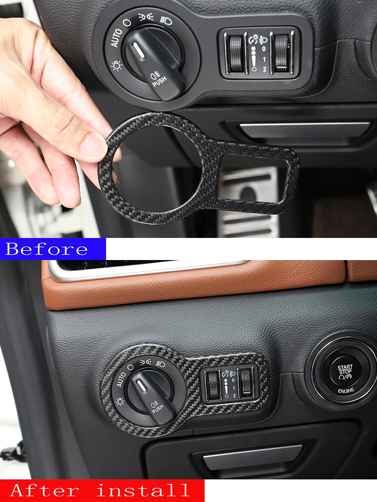 Carbon Fiber Headlight Switch Button Cover Trim For Maserati Ghibli 2014-2018 