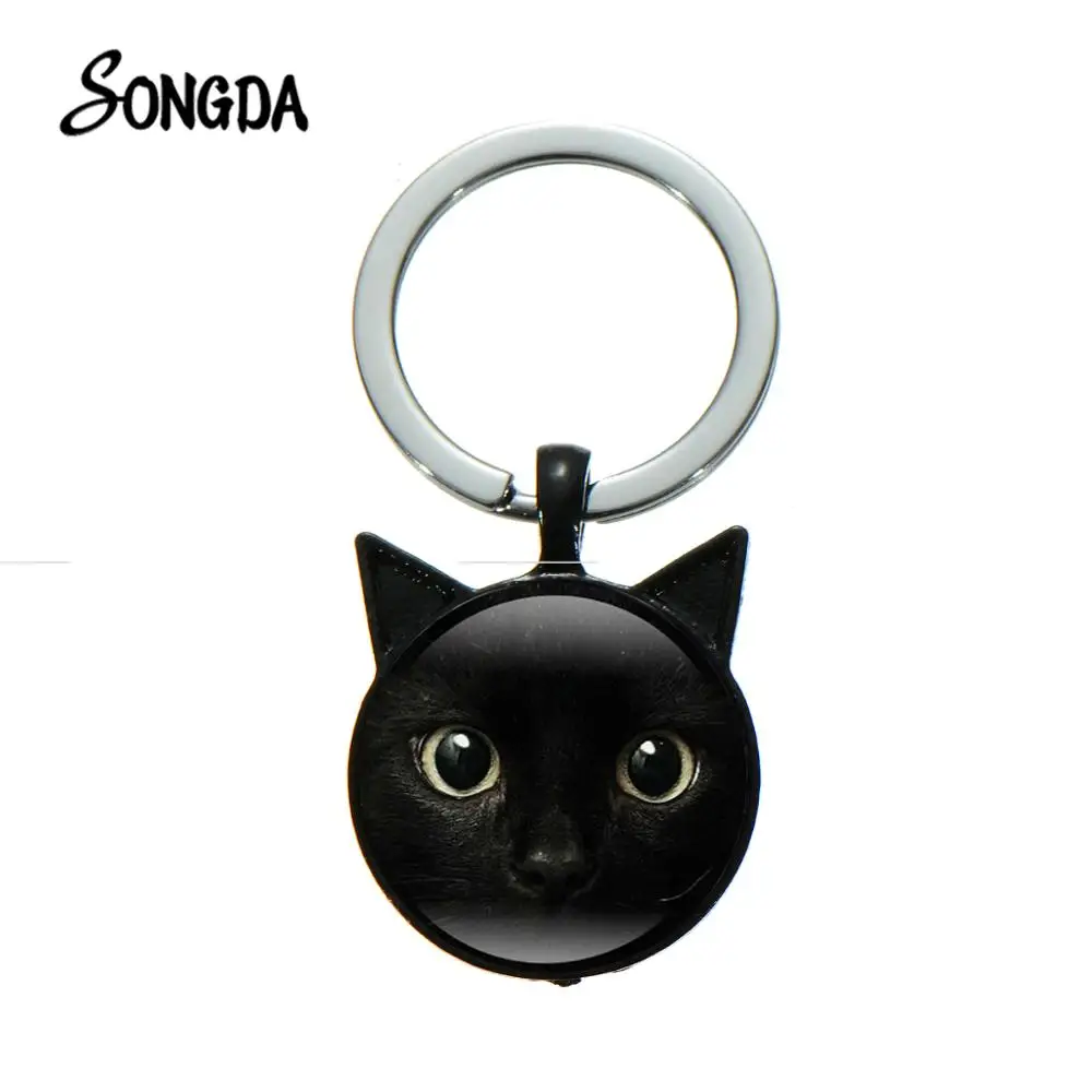 Black Cat Accessories Big Big Cat Keychain White Black Cat Key Black Cats Keychain Key