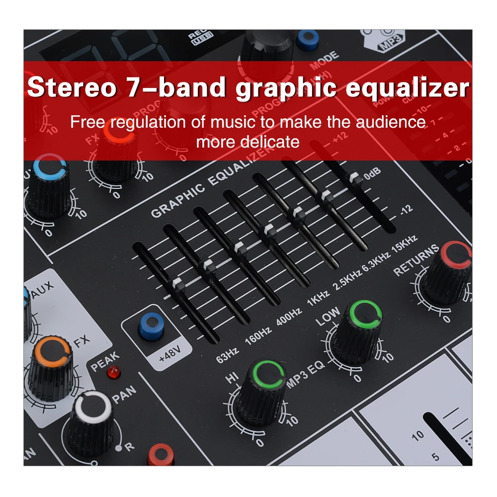 EYK ET40 4 Каналы профессиональный звуковой микшер dj Studio 7 полосный 99DSP USB Bluebooth Запись