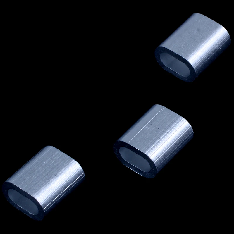 50 x Овальные Алюминиевые хомуты h uelsen для 2 мм троса пресс-зажим серебряный тон