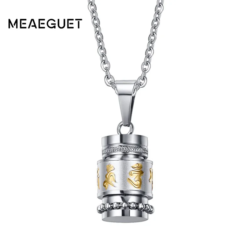 Meaeguet Om мани падме ГУМ подвеска-Спиннер ожерелье для женщин буддизм стиль