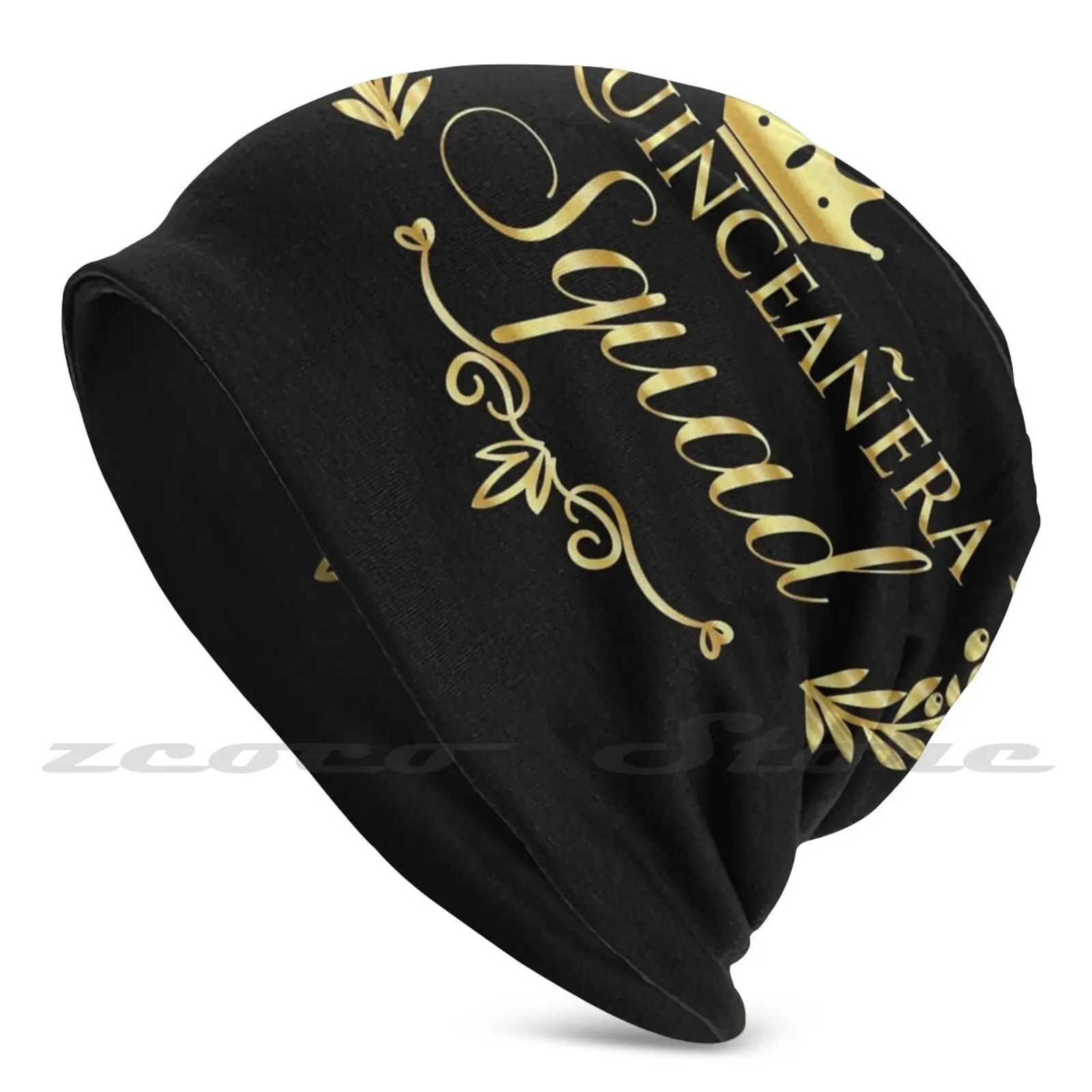 Quinceanera Squad Birthday Celebration Cappello Lavorato A Maglia Elastico Morbido Modello Personalizzato Regalo Cap Quince Squad Quinceanera