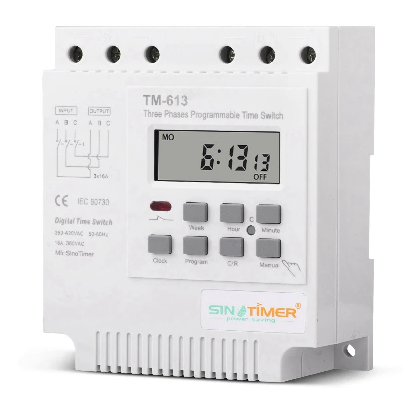 SINOTIMER TM613 380V 16A три этапа цифровой программируемый таймер Реле Переключатель