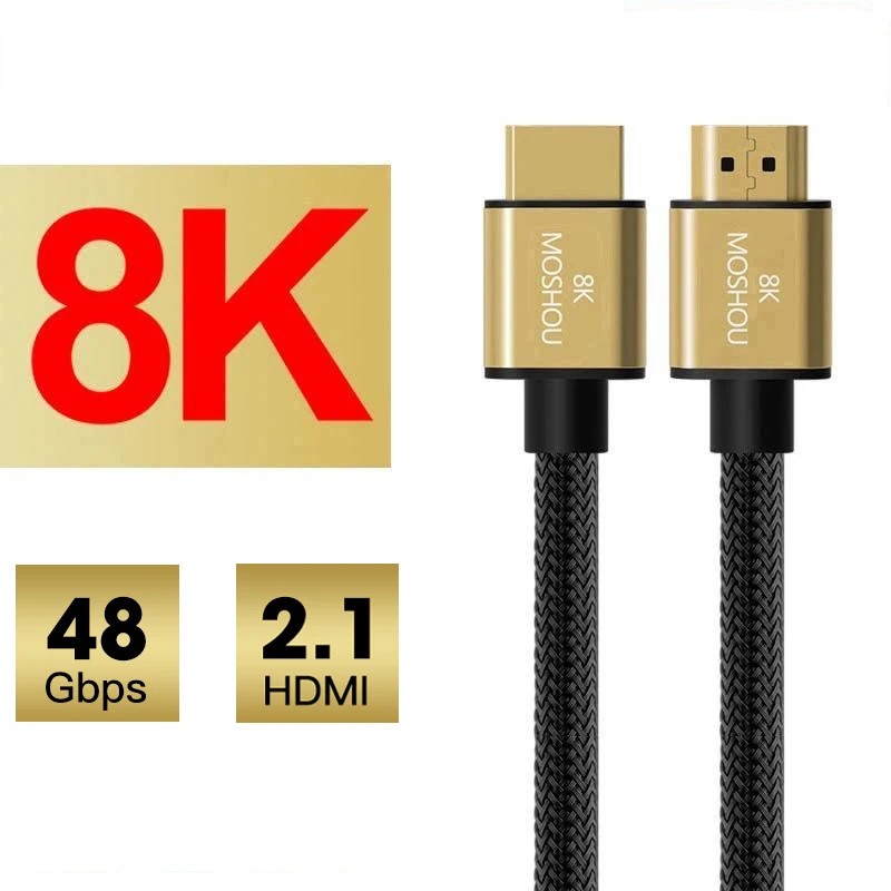 Moshou Hdmi 2.1 Cable 8k 60hz 4k 120hz 48gbps Earc Hdr Video Cord For  Amplifier Tv Ps4 Ps5 Rtx3080 Ns Projector High Definition - Audio & Video  Cables - AliExpress