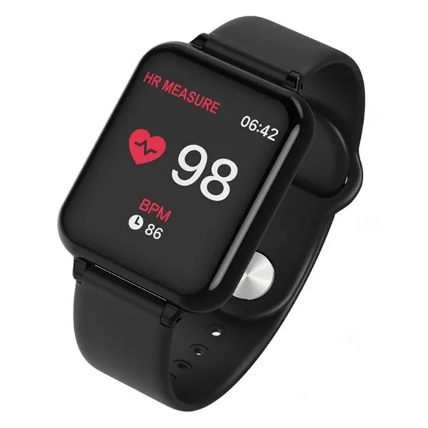 Цвет модные часы Smart Watch Для мужчин/Для женщин HR/Приборы для измерения артериального давления Смарт-часы Reloj для IOS/крепление для спортивной камеры Xiao mi/huawei PK mi Band 4/IWO 8 Montre подключения - Цвет: Черный