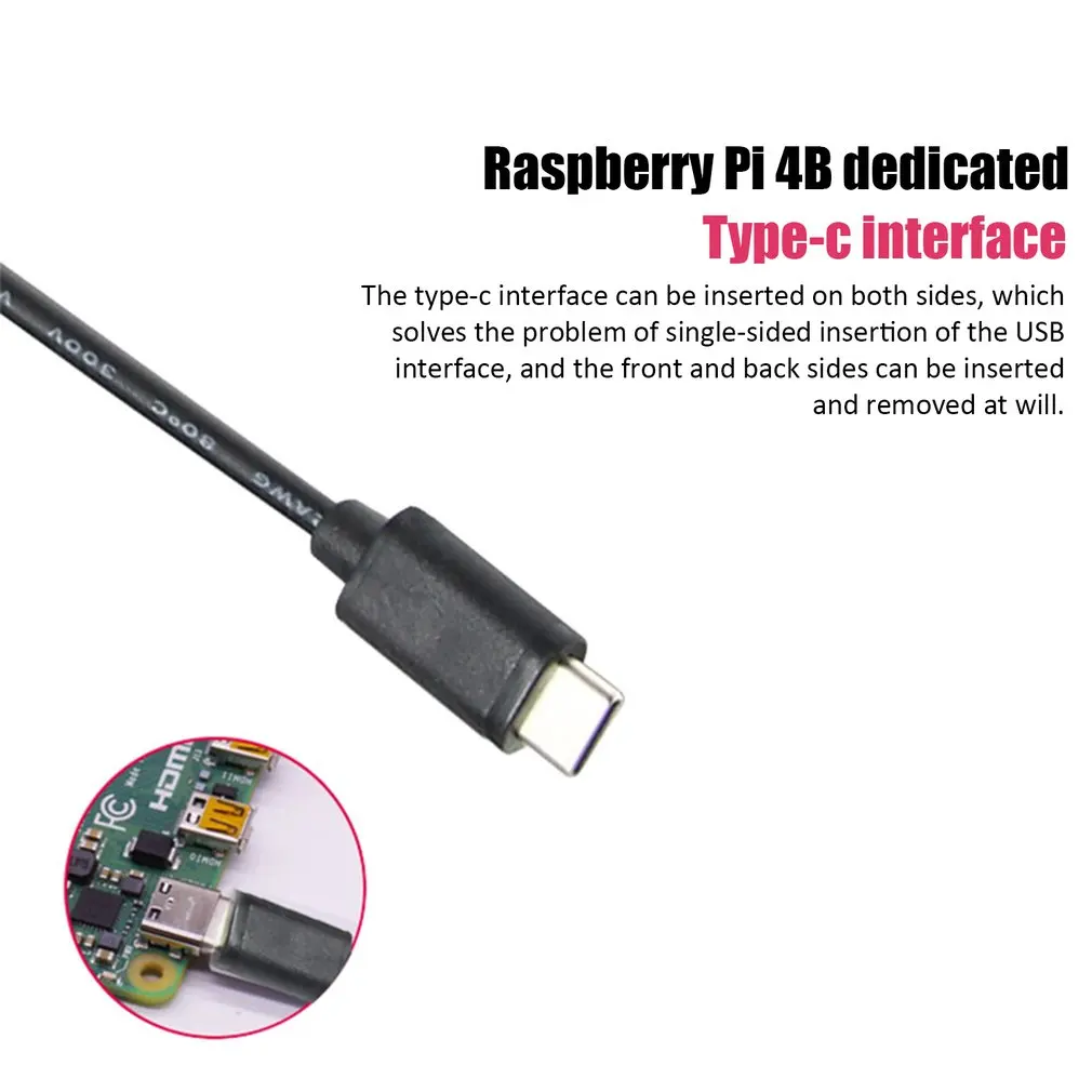 Для Raspberry Pi 4 адаптер питания вкл/выкл переключатель USB-C 5 в 3.0A США ЕС штекер USB-C тип-c блок питания
