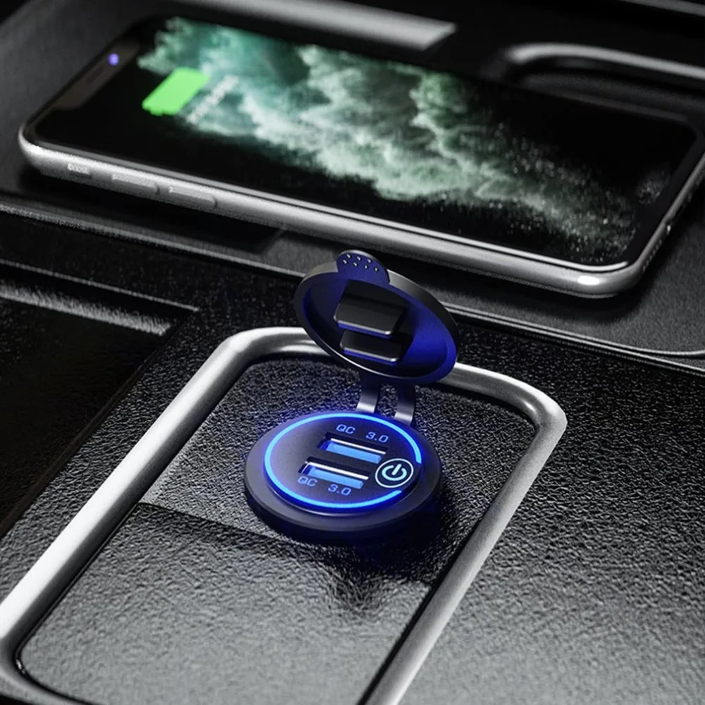 QC3.0 автомобильное зарядное устройство универсальное 2 порта USB Автомобильное зарядное устройство для iPhone samsung Xiaomi автомобильное зарядное устройство со светодиодным индикатором