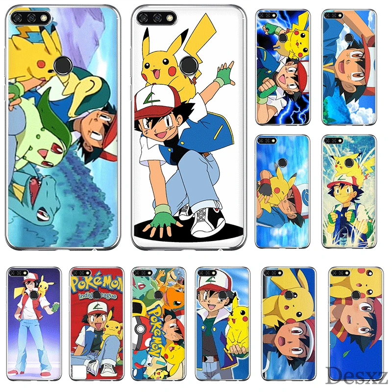 Чехол для мобильного телефона TPU huawei P30 P20 P10 P8 P9 Lite Pro P Smart Z Plus чехол Pokemons Ash и Pikachus |