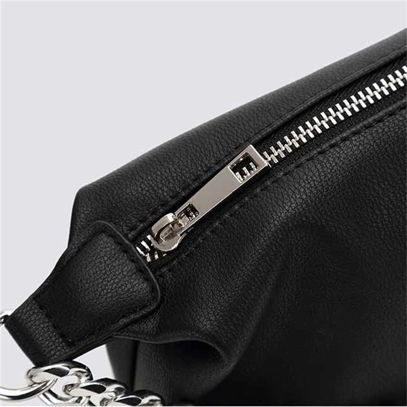 Fashion PU leather Baguette bag metal chain Shoulder Bags Brand Designer Crossbody Bags For Women 2021 Underarm Bag Women Clutch