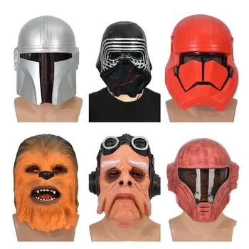 

Star Wars Series Helmet The Mandalorian Kuiil Yoda Mask Headgear Gloves Adult Cosplay Party Latex Mask Halloween Costume Props
