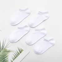 5 Pairs/lot 1 to 12 Years Summer Solid White Cotton Socks For Children Socks Spring No-show Low Cut Socks Boys Girls Boat Socks 2