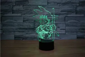 

Dragon ball super Isaiah god action figure monkey 3D illusion desk lamp 7 kinds of color change night light men and women childr