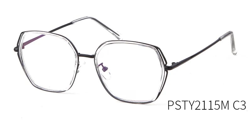 Ladies Cat Eye Glasses Frames For Women Men Metal frame Optical Fashion Eyewear Computer Glasses oculos de grau feminino - Frame Color: C3 Black Transparent