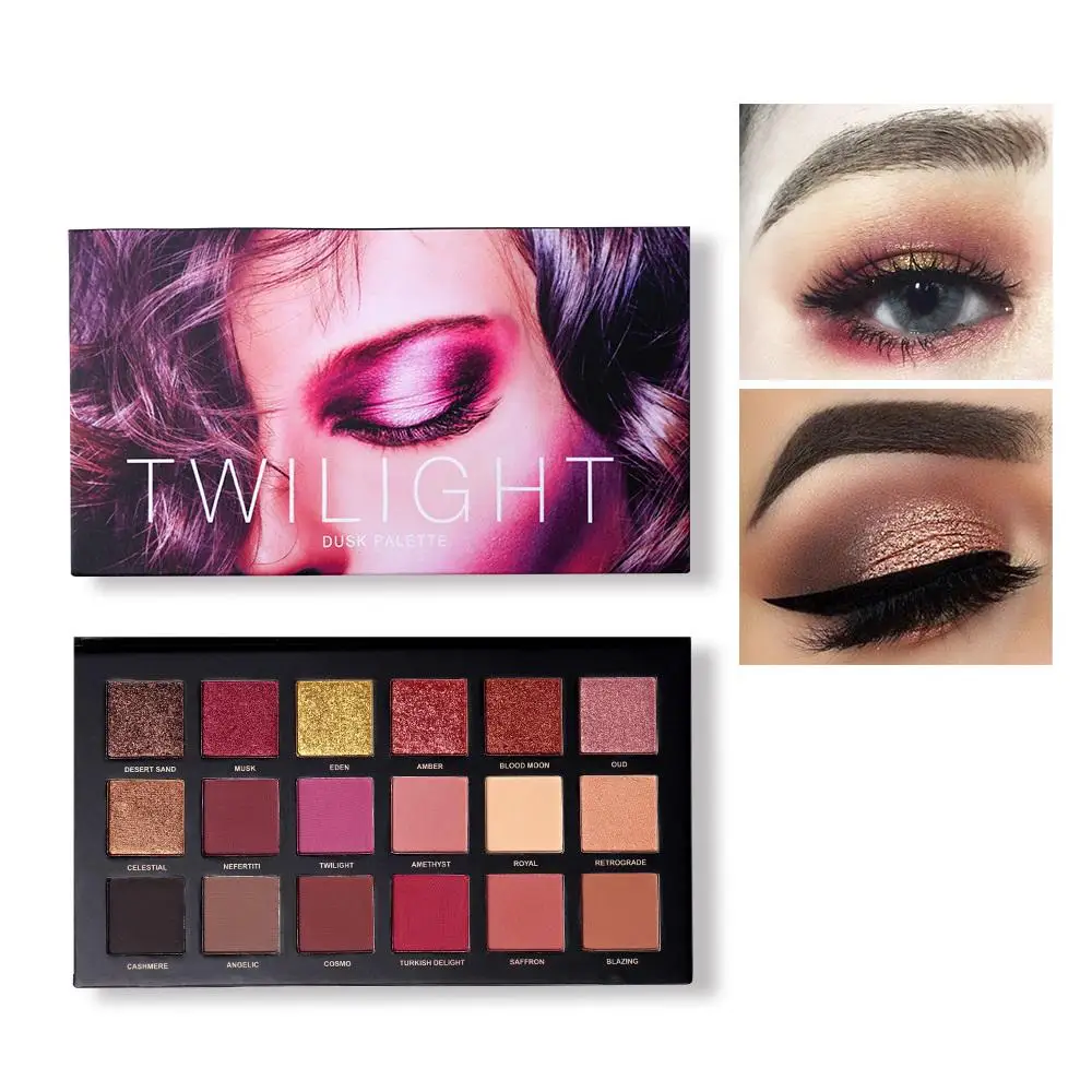Fashion 18 Color Eyes Cosmetic Twilight & Dusk Eyeshadow Palette Glitter Powder Matte Makeup For Women |