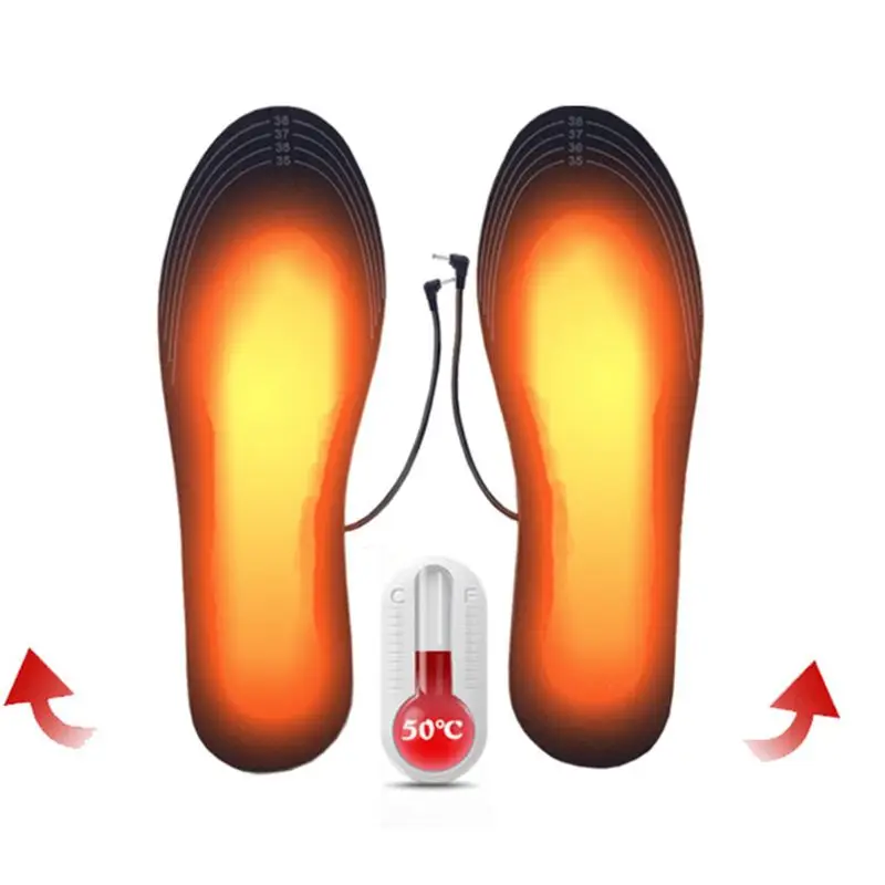 1 Pair Men Women Unisex Winter USB Electric Powered DIY Cut Heating Warm Foot Insoles Thermal Heater Shoes Pads Washable