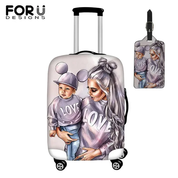 HME1250cover z24 FORUDESIGNS/Аксессуары для путешествий с принтом королевы для мамы и дочки, эластичный пыльник, для женщин, багажная бирка, защитный чехол для чемодана 18-30 дюймов - Цвет: HME1250cover z24