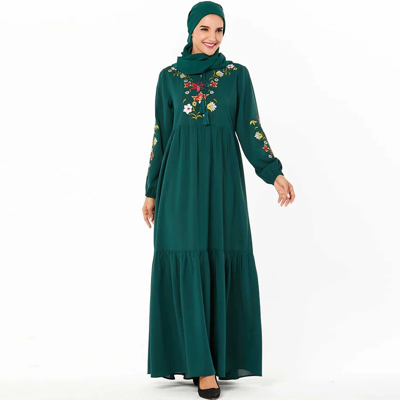 Новое abaya Дубай турецкий хиджаб мусульманское платье исламское одежда Абая для женщин Восточный халат из марокена кафтан Tesettur Elbise исламское платье
