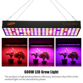 

600W LED Grow Light LED Panel Growing Light Full Spectrum for Hydroponic Greenhouse Indoor Plant Seedling Flower Vegetative