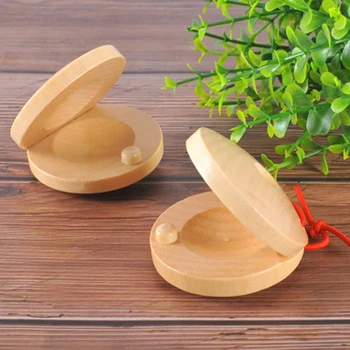 

Children's Wooden Finger Castanets Music Castanets Musical Instruments Interactive Toys Training Hand-Eye Coordination Exercise