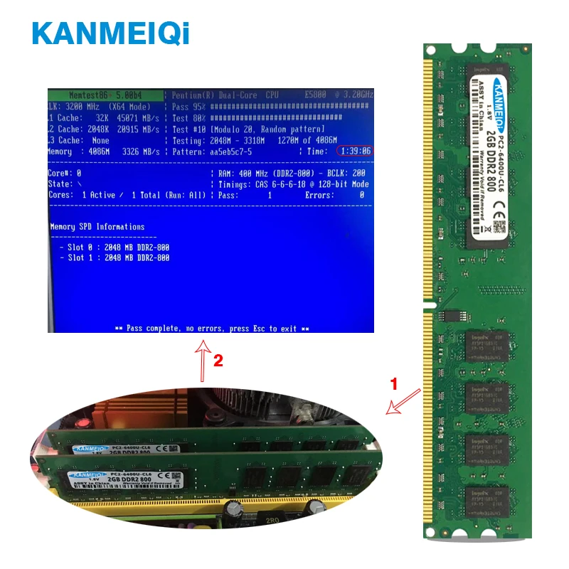 KANMEIQi ddr2 ram 4gb(2pcsX2гб) 667/800MHz Память dimm Настольный 240pin 1,8 V intel amd memoria широкая плата