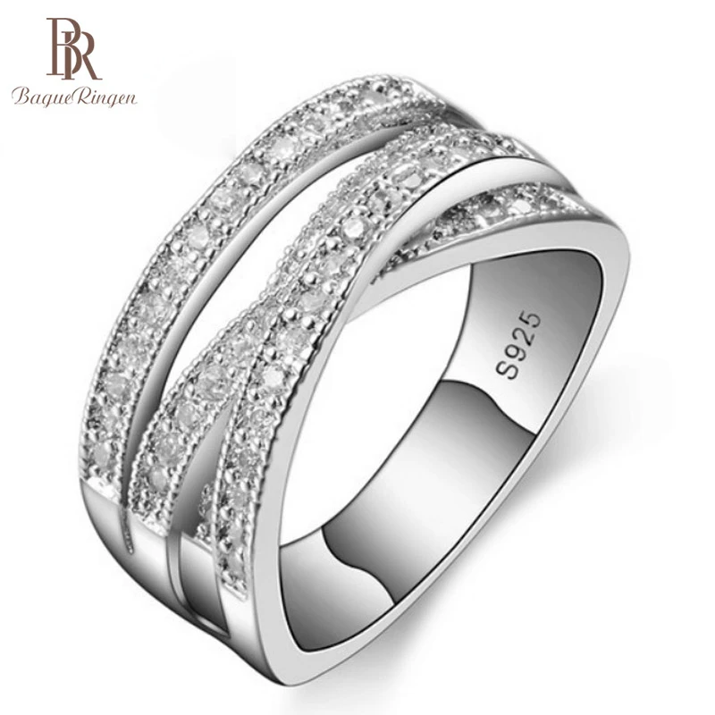 Женское вечерние ЦО из серебра 925 пробы с фианитом ААА|Кольца| |