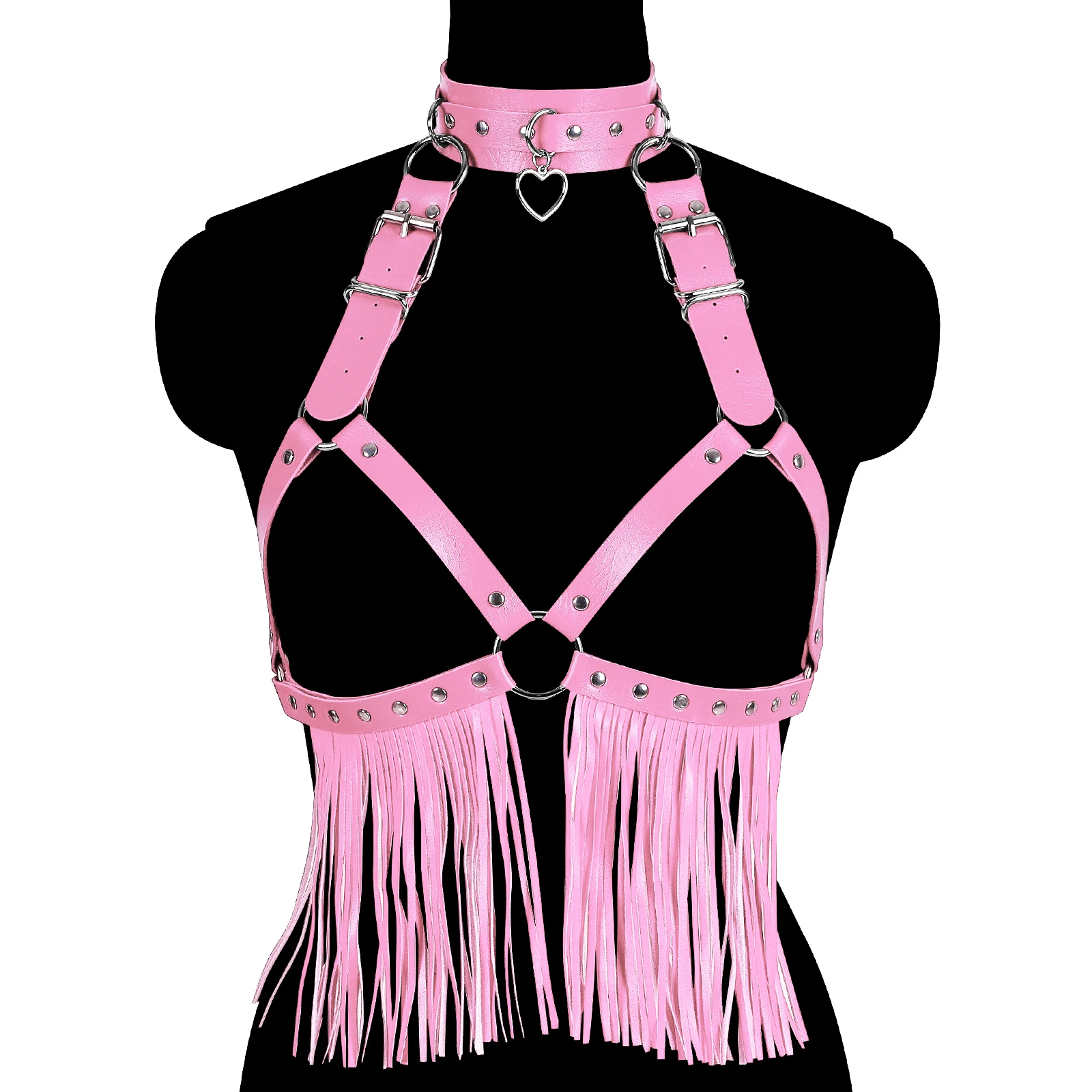 

Gothic Sexy Leather Chest Restraint Sword Belt Cupless Bra Bondage Body Harness Punk Club Party Rave Tassel Suspender Fetish