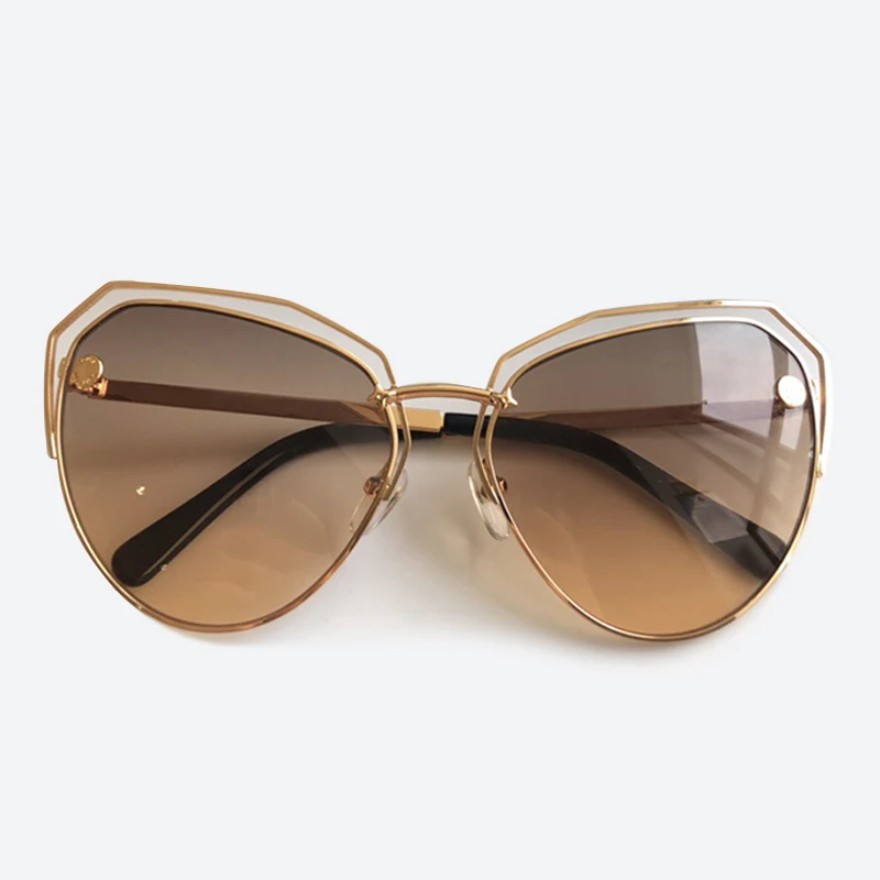 No.2 Sunglasses Женские солнцезащитные очки "кошачий глаз" в оправе из сплава, роскошные брендовые градиентные солнцезащитные очки - Цвет линз: No.2 Sunglasses
