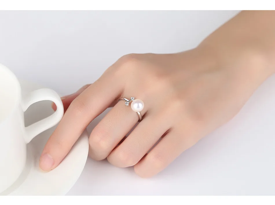 S925 серебро женское дикое Открытое кольцо с натуральным жемчугом