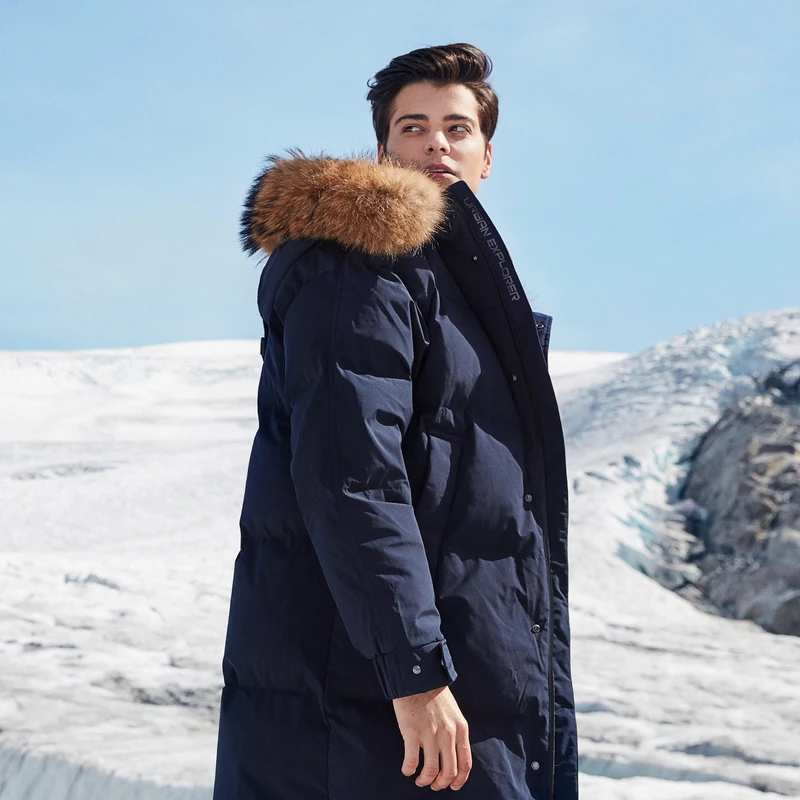 BOSIDENG зимняя куртка с гусиным пухом Мужское пальто воротником из натурального