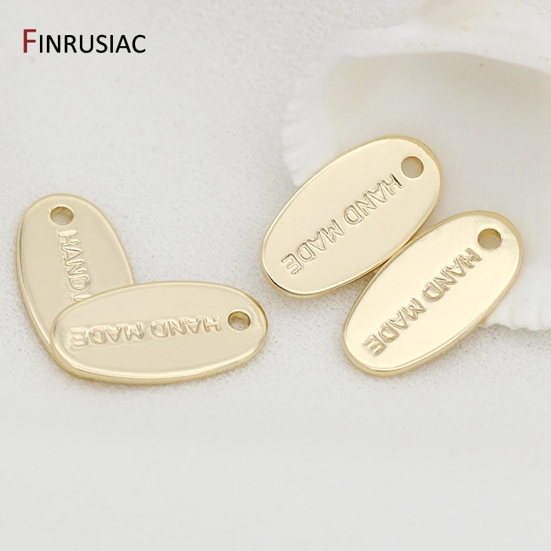 DIY 보석 만들기 14k 골드 도금 손으로 만든 편지 태그 매력 펜던트 액세서리 팔찌 목걸이