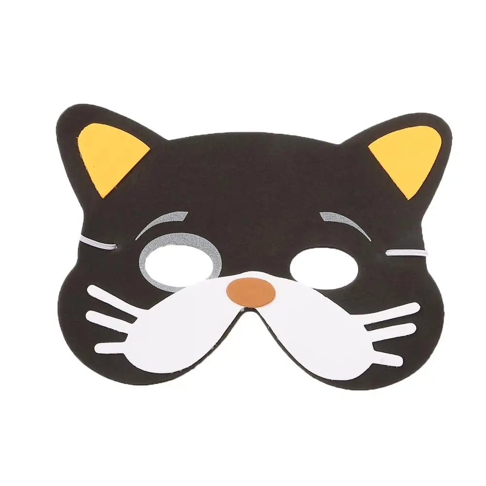 Cat 12pcs Высокое качество, 12 шт./партия, новая мода, ручная работа, детская маска в форме животного для детской вечеринки, декоративная маска, разные цвета - Цвет: Cat 12pcs
