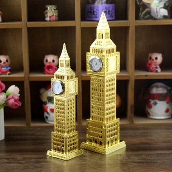1pc Retro brytyjski londyn Big Ben zegar wyposażenie ozdoba metalowa rękodzieło miniatury (losowy kolor) tanie i dobre opinie CN (pochodzenie) Other