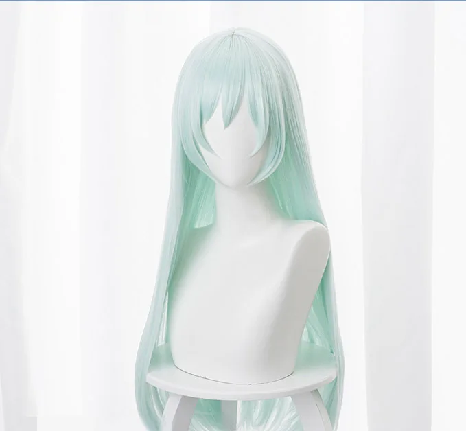 

Honkai Impact 3 Liliya Olenyeva Cosplay Wigs High-temperature Fiber Synthetic Hair Mint Green Long Straight Hair + free hair cap