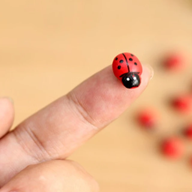 100Db Festett Mini Fa Katicabogár Lapos Miniatűr Figurák Díszítések Barkácsolás Kézműves Tündér Kert Bonsai Díszbabaház - Image 3