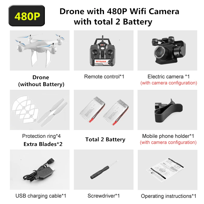 Радиоуправляемый Дрон с 4K WiFi FPV электрическая регулируемая камера вертолет Fly 25 Mins Квадрокоптер Pro Selfie Dron VS SG901 E58 - Цвет: W1-480P