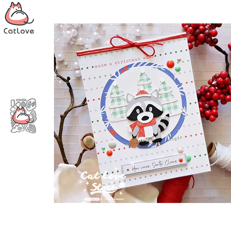 

Raccoon Animal Metal Cutting Dies Scrapbooking Stencil Die Cuts Card Making DIY Decorative Craft Embossing New Dies For 2019