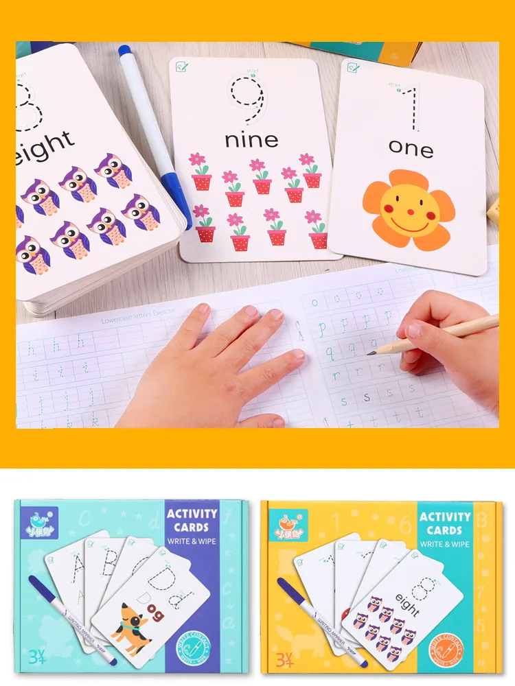 Детские развивающие игрушки перезаписываемые Раннее Обучение распознавание Uppercase маленькие карточки с буквами детские образовательные