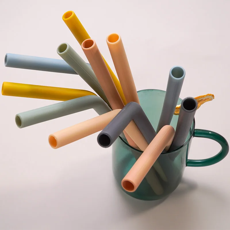 Customized Baby Accessories Reusable Silicone Straws Food Grade Flexible Bent Straight Drinking For Cup Straws Baby Stuff 2