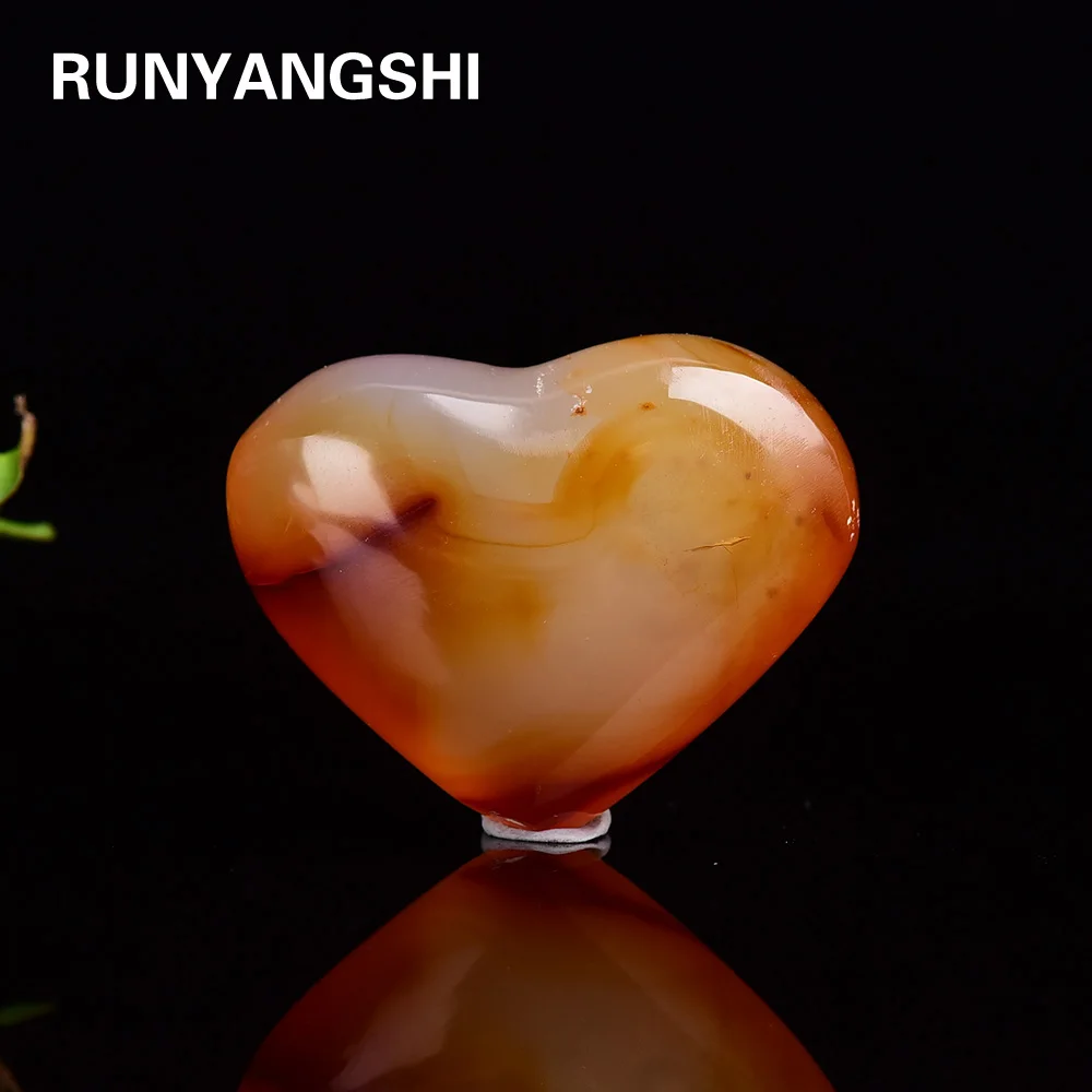 Runyangshi 1 шт. 35-40 мм драгоценные камни натуральный красный агат кристаллы любви