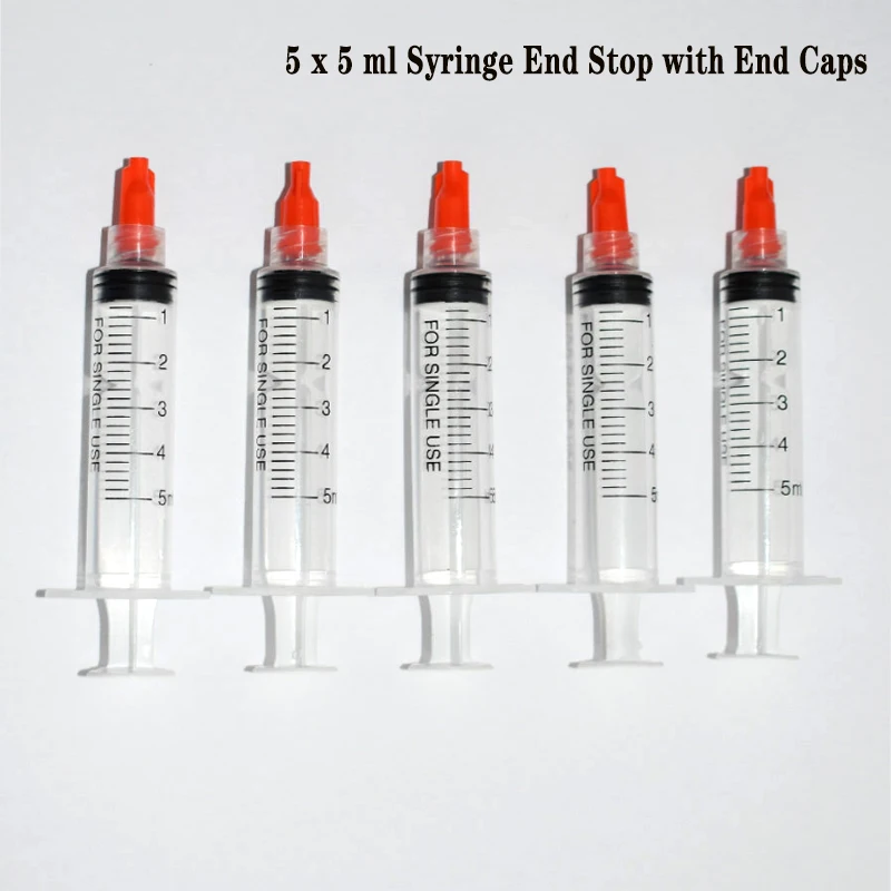 1/5 Pack 5/10ml Transparent Blunt Tip Syringe 5pcs Blunt Tip Needle & 5pcs Tip Cap sets For Industrial Tool