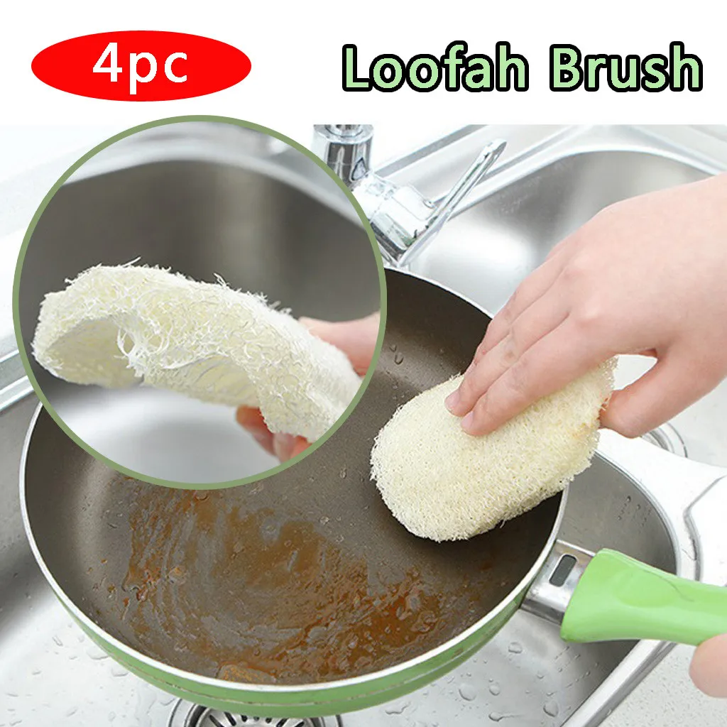 Чистящая одежда из натуральной люфы Luffa Loofa из сверхтонкого волокна щетка для кухонных чашек и чаш для чистки