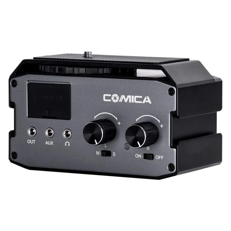 

Comica Cvm-Ax3 Xlr Audio Mixer Adapter Preamplifier Dual Xlr/3.5Mm/6.35Mm Port Mixer for Canon Nikon Dslr Camera Camcorder