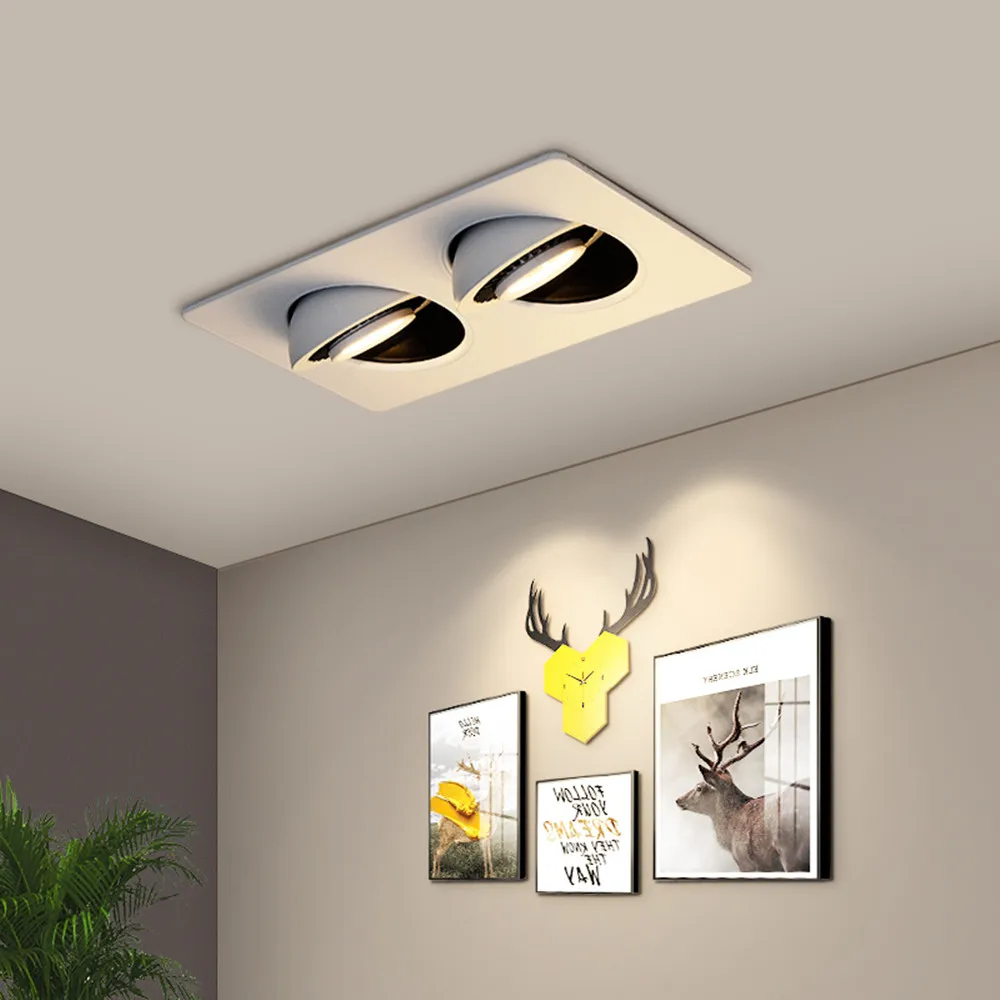 US $14.73 Double Head LED Downlight Dimmable 10W 20W Square Recessed LED Lamp 220V 110V Led Bulb Bedroom Kitchen Indoor LED Spot Light