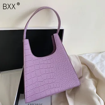 

[BXX] Luxury Crocodile Pattern PU Leather Crossbody Bags For Women 2020 Shoulder Handbags Female Travel Cross Body Bag HM385